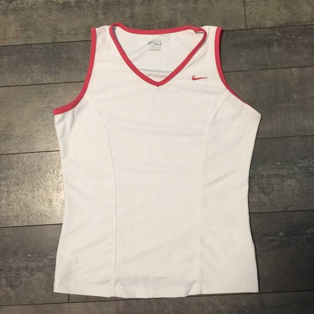 Nike Dryfit white & coral workout tank size medium
